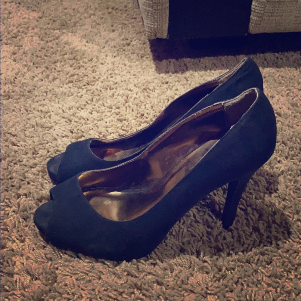 Black Open Toed Anne Michelle Heels